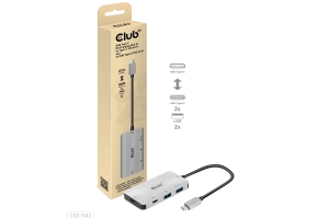 CLUB3D USB Gen2 Type-C Universele Hub naar 1x Type-C 10G ports 1x Type C data en 100 WATT opladen en 2x USB Type-A 10G ports