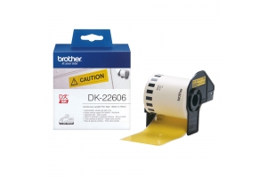 Brother DK-22606 labelprinter-tape Zwart op geel