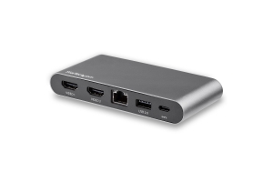 StarTech.com USB-C Dock - 4K Dual Monitor HDMI Display - Mini Laptop Docking Station - 100W Power Delivery Passthrough - GbE, 2-Port USB-A Hub - USB Type-C Multiport Adapter - 1m kabel