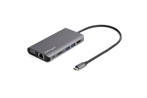StarTech.com USB-C Multiport Adapter - USB-C Travel Dock met 4K HDMI of 1080p VGA - 3x USB 3.0 Hub, SD, GbE, Audio, 100W PD Pass-Through - Mini Docking Station voor Laptop/Tablet