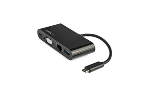 StarTech.com USB-C Multiport Adapter - Mini USB-C Dock met Single Monitor VGA 1080p Video - 60W Power Delivery Passthrough - USB 3.1 Gen 1 Type-A 5Gbps, Gigabit Ethernet - Docking Station