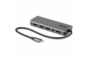 StarTech.com USB C Multiport Adapter - USB-C naar HDMI or Mini DisplayPort 4K 60Hz, 100W Power Delivery Pass-Through, 4-Port 10Gbps USB Hub - USB Type-C Mini Dock - 30cm Vaste Kabel
