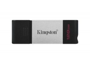 Kingston Technology DataTraveler 80 USB flash drive 128 GB USB Type-C 3.2 Gen 1 (3.1 Gen 1) Zwart, Zilver