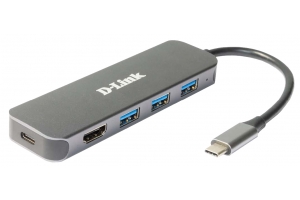 D-Link 5-in-1 USB-C Hub met HDMI/stroomvoorziening DUB-2333