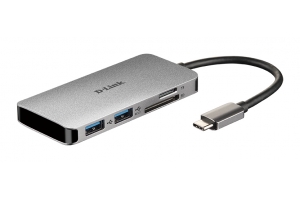 D-Link DUB-M610 laptop dock & poortreplicator Bedraad USB 3.2 Gen 1 (3.1 Gen 1) Type-C Aluminium, Zwart