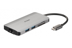 D-Link DUB-M810 laptop dock & poortreplicator Bedraad USB 3.2 Gen 1 (3.1 Gen 1) Type-C Zilver
