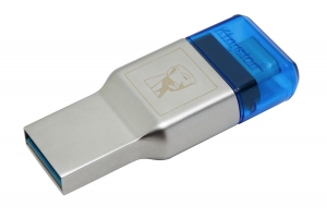 Kingston Technology MobileLite Duo 3C geheugenkaartlezer USB 3.2 Gen 1 (3.1 Gen 1) Type-A/Type-C Blauw, Zilver
