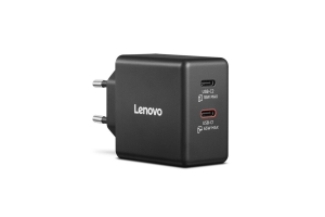 Lenovo Dual USB-C 65W GaN Charger Universeel Zwart AC Binnen