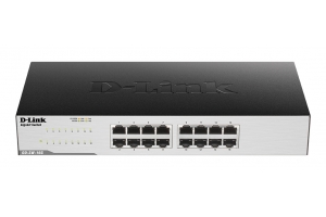 D-Link GO-SW-16G Unmanaged L2 Gigabit Ethernet (10/100/1000) 1U Zwart