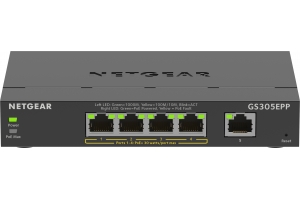 NETGEAR 5-Port Gigabit Ethernet High-Power PoE+ Plus Switch (GS305EPP)