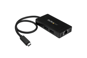 StarTech.com 3 poorts USB C naar USB-A hub met Gigabit Ethernet - USB-C naar 3x USB-A - USB 3.0 (5Gbps) - Inclusief voedingsadapter
