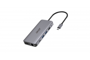 Acer 12-in-1 Type-C Dongle Bedraad USB 3.2 Gen 1 (3.1 Gen 1) Type-C Zilver