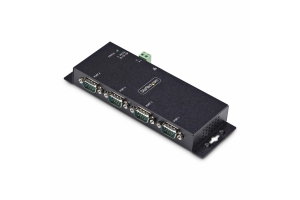 StarTech.com 4-Port Serieel naar Ethernet Adapter, IP Serial Device Server voor Remote RS232 Apparatuur, Muur/DIN Rail Monteerbaar, Metalen Behuizing, RJ45 LAN naar DB9 Converter