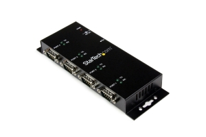 StarTech.com 4-poort USB naar DB9 RS232 Seriële Adapter Hub – Industrieel DIN-rail en Wandmontage