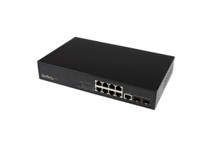 StarTech.com 10-poorts L2 managed gigabit Ethernet-switch met 2 open SFP-sleuven Op een rack te monteren