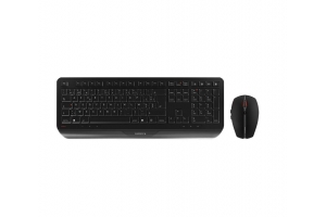 CHERRY Gentix Desktop toetsenbord Inclusief muis Kantoor RF Draadloos AZERTY Belgisch Zwart
