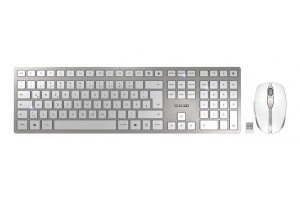 CHERRY DW 9100 SLIM toetsenbord Inclusief muis Universeel RF-draadloos + Bluetooth QWERTZ Duits Zilver