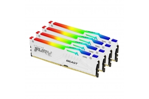 Kingston Technology FURY Beast 64GB 5200MT/s DDR5 CL40 DIMM (Kit van 4) White RGB XMP