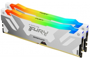 Kingston Technology FURY 64GB 6000MT/s DDR5 CL32 DIMM (set van 2) Renegade RGB White XMP