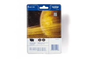 Brother LC1100BKBP2DR inktcartridge 2 stuk(s) Origineel Zwart