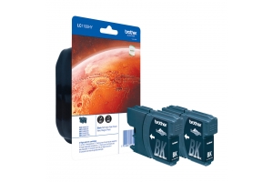 Brother LC1100HYBKBP2DR inktcartridge 2 stuk(s) Origineel Zwart