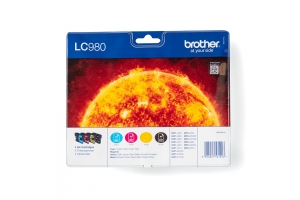 Brother LC-980VALBPDR inktcartridge 4 stuk(s) Origineel Zwart, Cyaan, Magenta, Geel