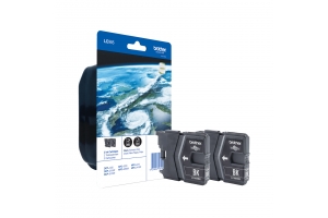 Brother LC-985BKBP2DR inktcartridge 2 stuk(s) Origineel Normaal rendement Zwart