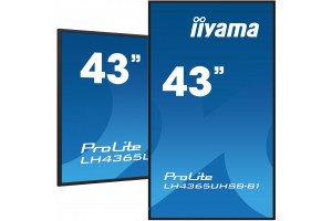 iiyama LH4365UHSB-B1 beeldkrant Kiosk-ontwerp 108 cm (42.5") LED Wifi 800 cd/m² 4K Ultra HD Zwart Type processor Android 11 24/7