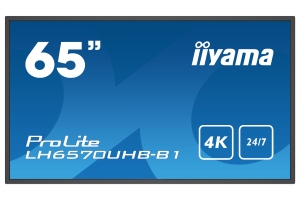 iiyama LH6570UHB-B1 beeldkrant Digitale signage flatscreen 163,8 cm (64.5") VA 700 cd/m² 4K Ultra HD Zwart Type processor Android 9.0 24/7