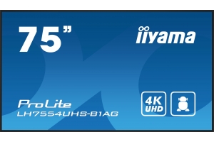 iiyama LH7554UHS-B1AG beeldkrant Digitale signage flatscreen 190,5 cm (75") LCD Wifi 500 cd/m² 4K Ultra HD Zwart Type processor Android 11 24/7