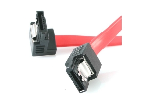 StarTech.com 12" latching sata cable - 1 Right Angle M/M SATA-kabel 0,3 m Rood