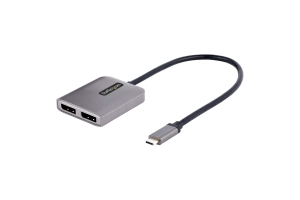 StarTech.com 2-Port USB-C MST Hub - USB Type-C naar 2x DisplayPort Multi-Monitor Adapter voor Laptops - Dual-DP tot 4K 60Hz met DP 1.4 Alt Mode & DSC - HDR - 30cm Kabel - Uitsluitend Windows