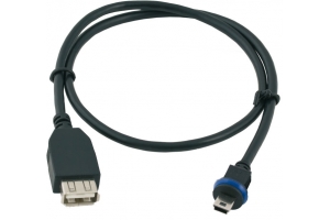 Mobotix MX-CBL-MU-STR-AB-2 USB-kabel 2 m Mini-USB B USB A Zwart