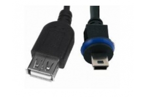 Mobotix MX-CBL-MU-STR-AB05 USB-kabel 0,5 m USB 2.0 Mini-USB B USB A Zwart