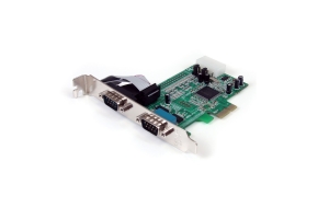 StarTech.com 2-port PCI Express RS232 Serial Adapter Kaart, PCIe RS232 Seriële Host Controller Kaart, PCIe naar Dual Serial DB9 Kaart, 16550 UART, Uitbreidingskaart, Windows & Linux