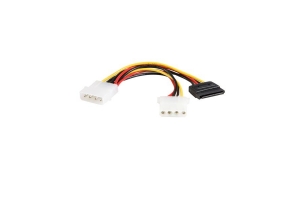 StarTech.com 6in LP4 - LP4 SATA Power Y Cable Adapter Meerkleurig 0,15 m