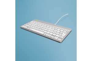 R-Go Tools Ergonomisch toetsenbord R-Go Compact Break, compact toetsenbord met pauzesoftware, AZERTY (FR), bedraad, wit