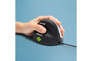R-Go Tools Ergonomische muis R-Go HE Break met pauzesoftware, medium (handlengte 165-185mm), linkshandig, bedraad, zwart