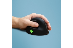 R-Go Tools Ergonomische muis R-Go HE Break met pauzesoftware, medium (handlengte 165-185mm), linkshandig, 3-in-1 connectie, zwart
