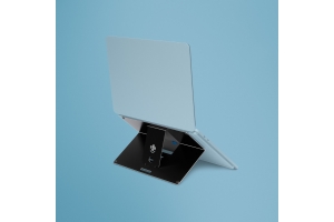 R-Go Tools Laptopstandaard R-Go Riser Attachable, verstelbaar, geintegreerd met je laptop, aluminium, zwart