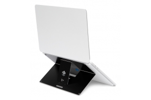 R-Go Tools Laptopstandaard R-Go Riser Attachable, verstelbaar, geintegreerd met je laptop, aluminium, zwart