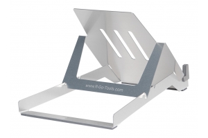 R-Go Tools Laptophouder R-Go Riser Basic, inklapbare en verstelbare laptopverhoger, aluminium, zilver