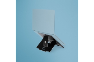 R-Go Tools Laptopstandaard R-Go Riser Flexible, ergonomisch, verstelbare inklapbare laptopverhoger, Hylite aluminium, zwart