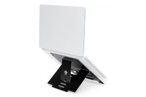 R-Go Tools Laptopstandaard R-Go Riser Flexible, ergonomisch, verstelbare inklapbare laptopverhoger, Hylite aluminium, zwart