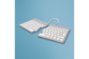 R-Go Tools Ergonomisch toetsenbord R-Go Split Break met pauzesoftware, gesplitst toetsenbord, AZERTY (BE), Bluetooth, wit