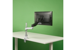 R-Go Tools Monitorarm R-Go Caparo, verstelbare enkele monitorarm met gasveer, 100% circulair, 3-9 kg draagvermogen, zwart