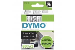DYMO originele D1 labels | Zwarte Tekst op Wit Label | 9 mm x 7 m | Zelfklevende etiketten voor de LabelManager labelprinter | gemaakt in Europa