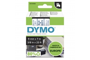DYMO originele D1 labels | Blauwe Tekst op Wit Label | 9 mm x 7 m | zelfklevende etiketten voor de LabelManager labelprinter | gemaakt in Europa