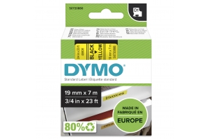 DYMO originele D1 labels | Zwarte Tekst op Geel Label | 19 mm x 7 m | Zelfklevende etiketten voor de LabelManager labelprinter | gemaakt in Europa