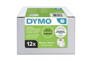 DYMO originele LabelWriter grote verzendlabels/naamkaarten | 54 mm x 101 mm | 12 rollen met elk 220 stuks (2640 zelfklevende etiketten)| Geschikt voor de LabelWriter labelprinters | Gemaakt in Europa